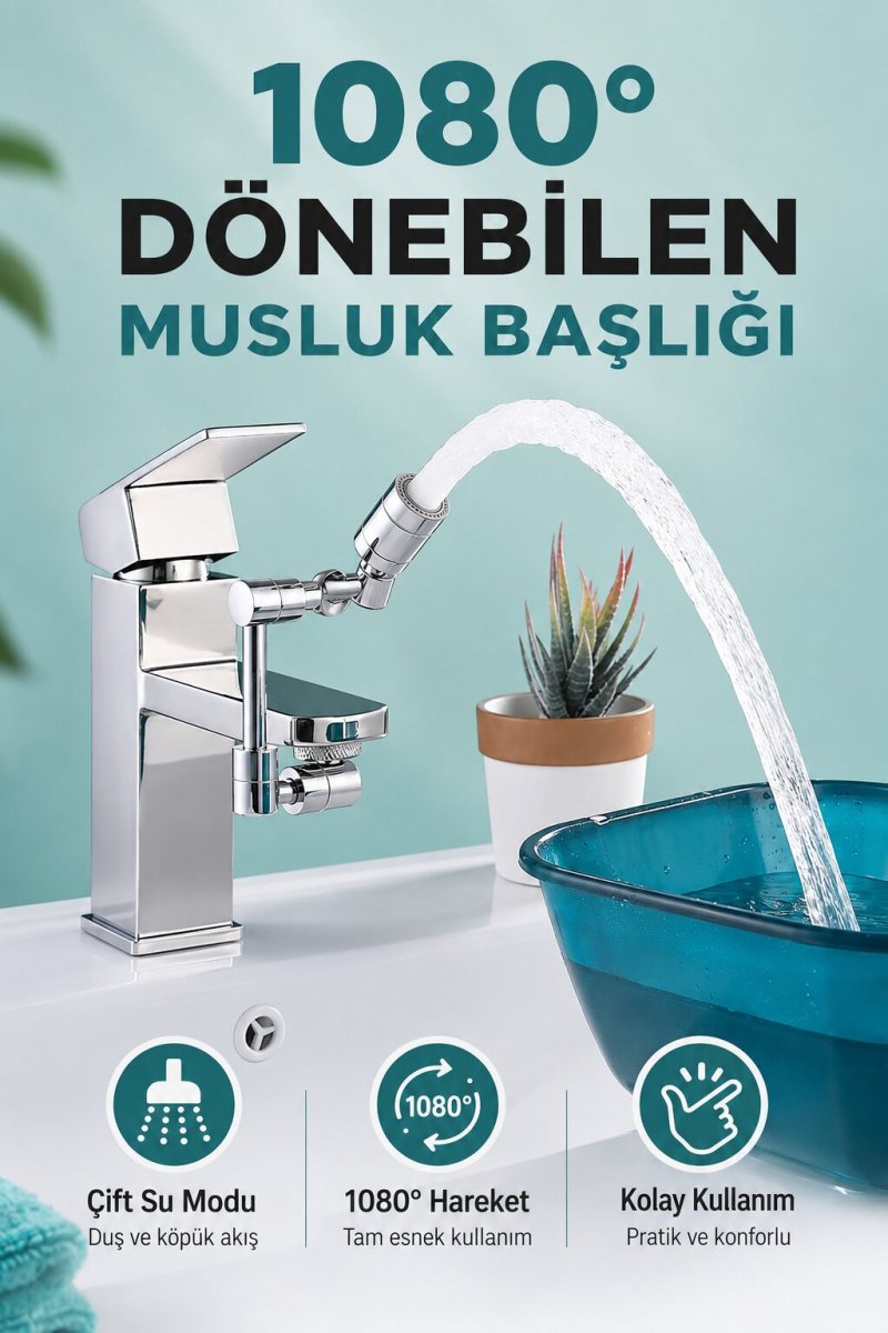 1080 Derece Musluk Başlığı 1