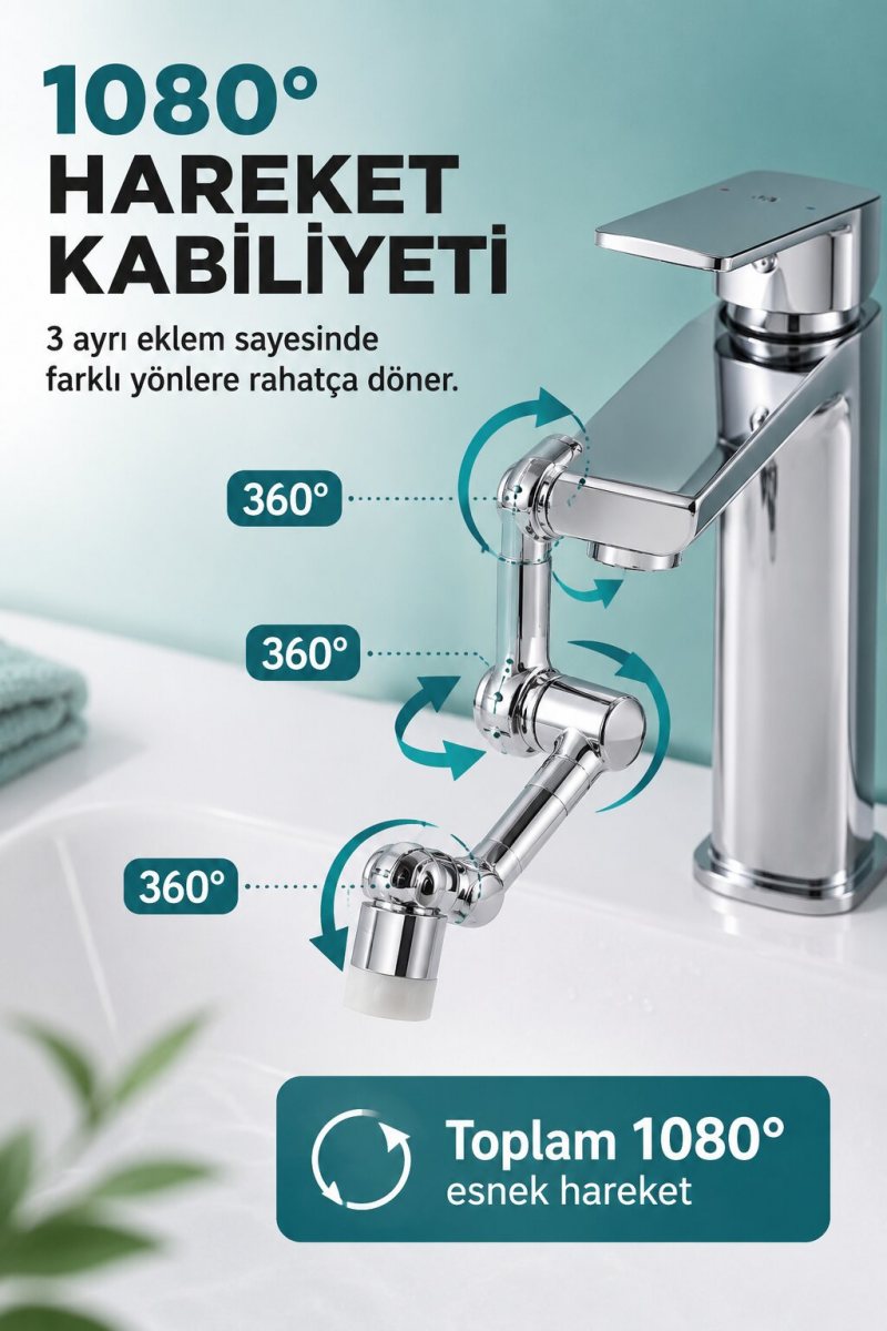 1080 Derece Musluk Başlığı 3