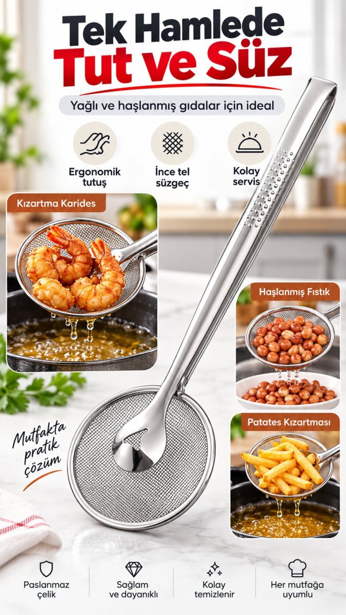 Tel Süzgeçli Kızartma Maşası 2