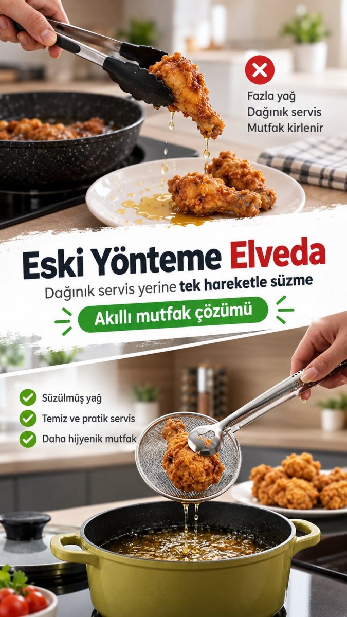 Tel Süzgeçli Kızartma Maşası 6
