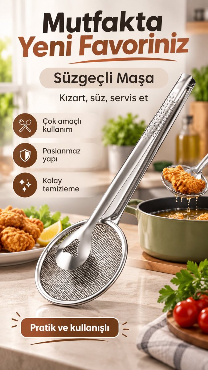 Tel Süzgeçli Kızartma Maşası 8