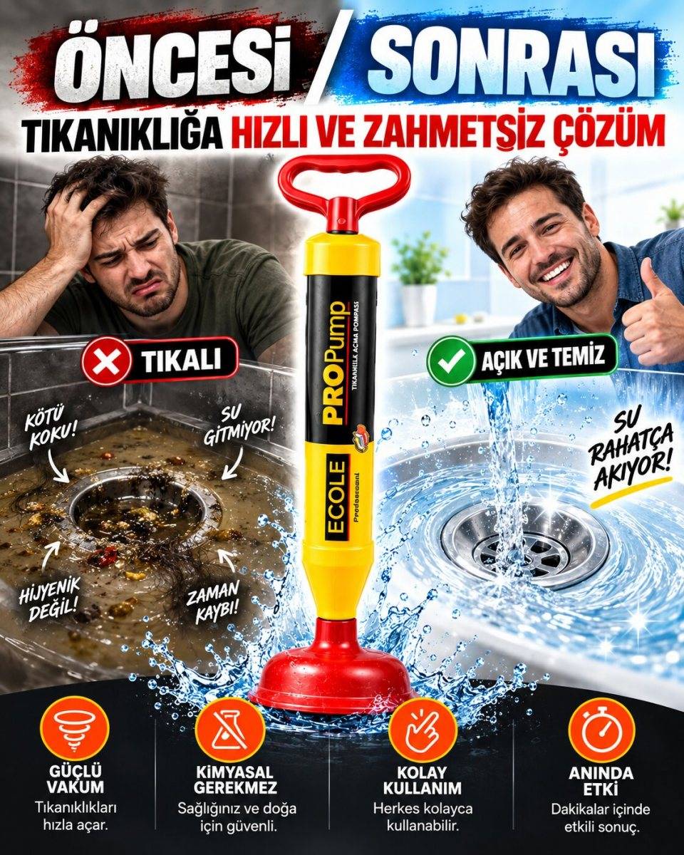 Lavabo Klozet Gider Açıcı Pompa 3
