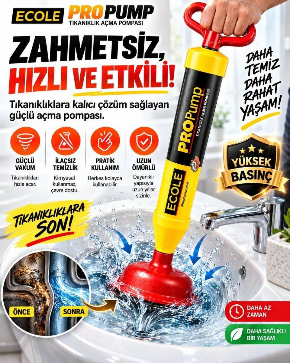 Lavabo Klozet Gider Açıcı Pompa 7
