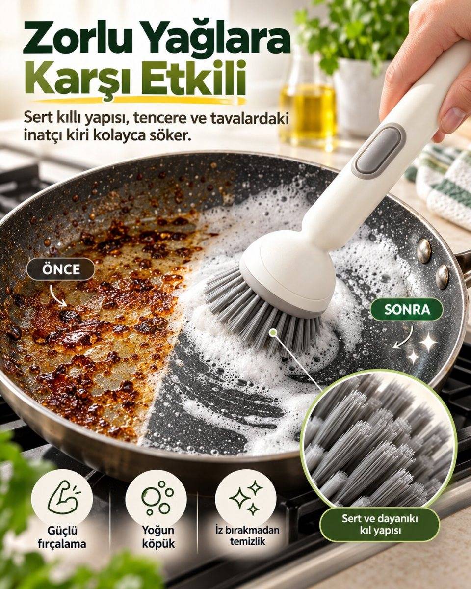Deterjan Hazneli Mutfak ve Banyo Fırçası 3