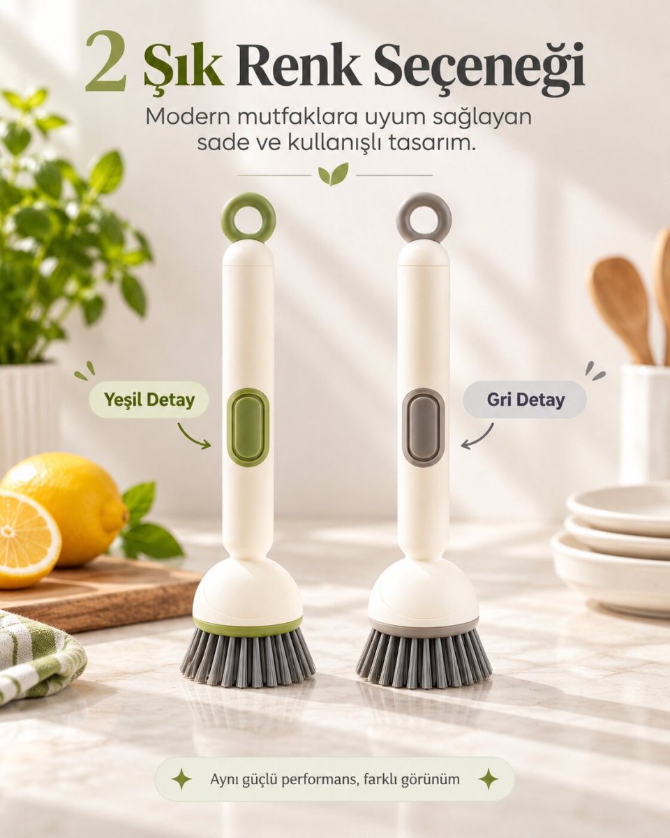 Deterjan Hazneli Mutfak ve Banyo Fırçası 4