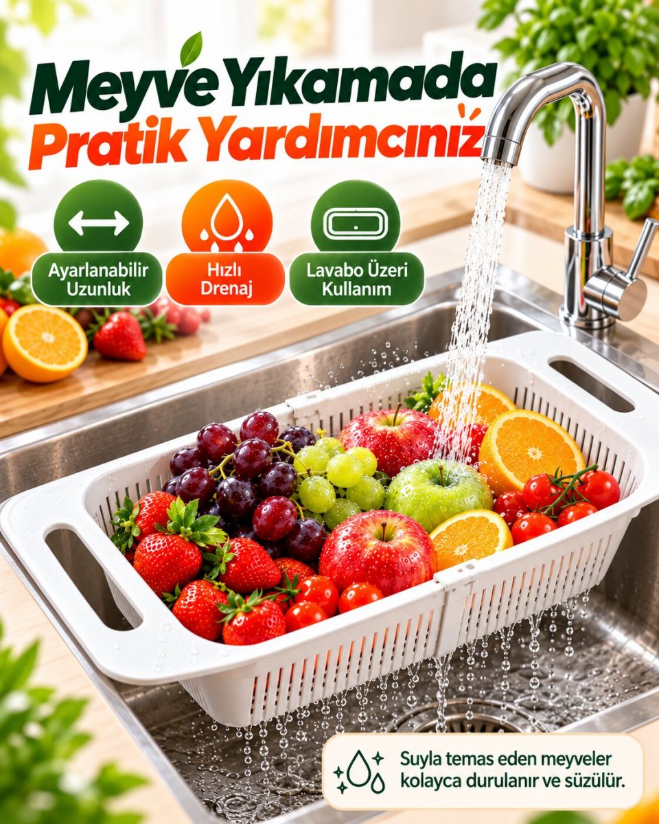 Plastik Ayarlanabilir Lavabo Süzgeç 2
