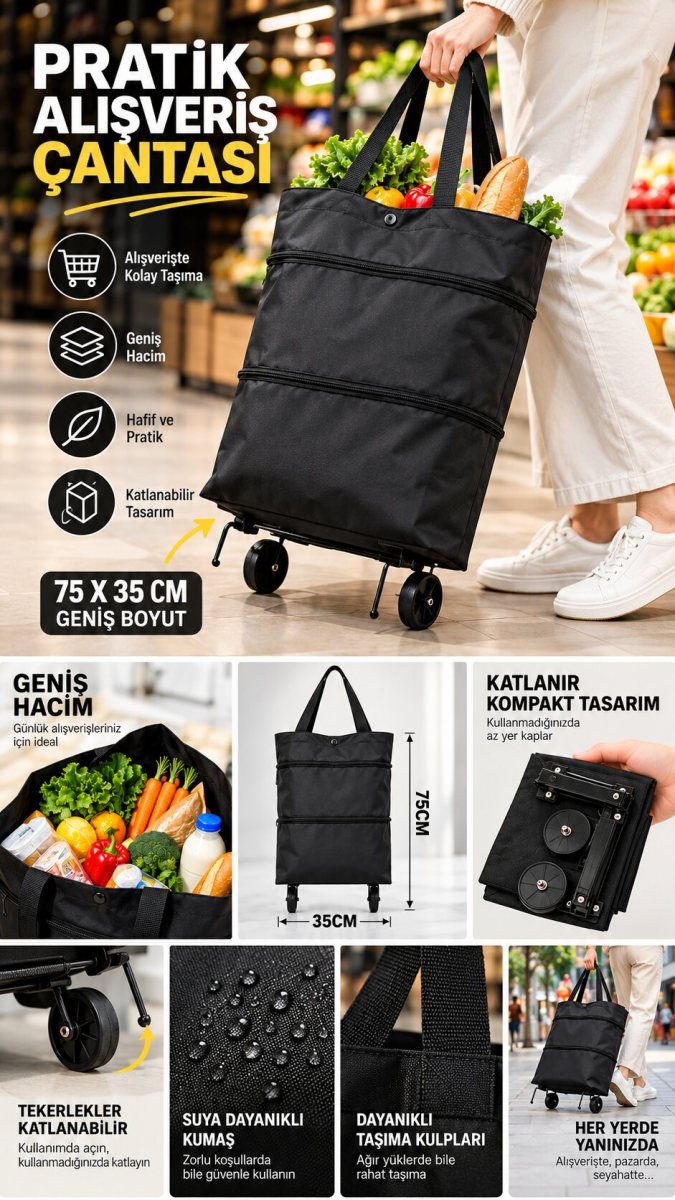 Katlanabilir Pazar Arabası 4