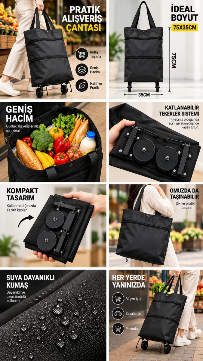 Katlanabilir Pazar Arabası 5