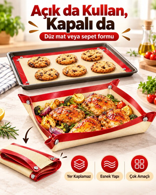 Çıtçıtlı Fırın Pişirme Matı 8