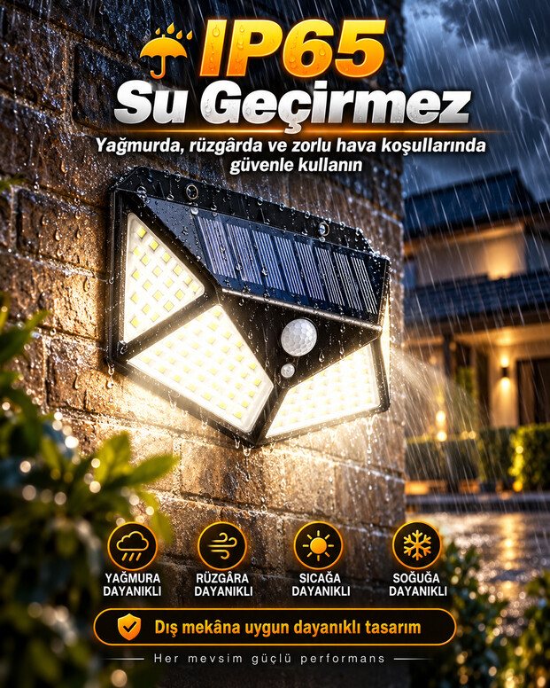 100 Ledli Solar Bahçe Lambası 5