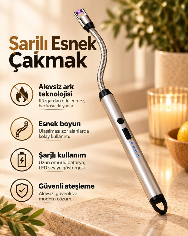Usb Şarjlı Mutfak Çakmak 1