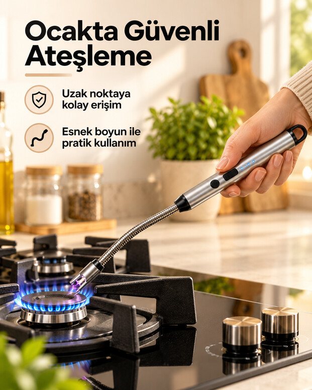 Usb Şarjlı Mutfak Çakmak 2
