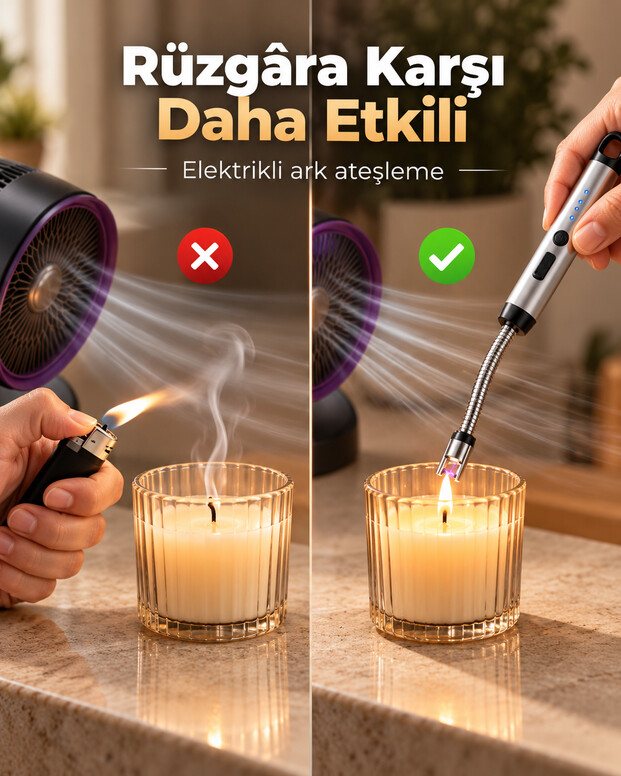 Usb Şarjlı Mutfak Çakmak 3