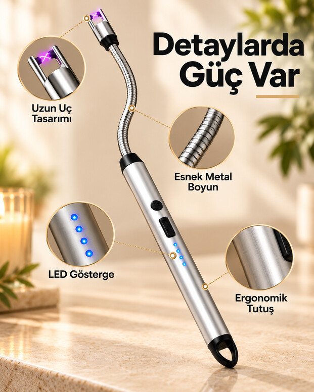 Usb Şarjlı Mutfak Çakmak 7