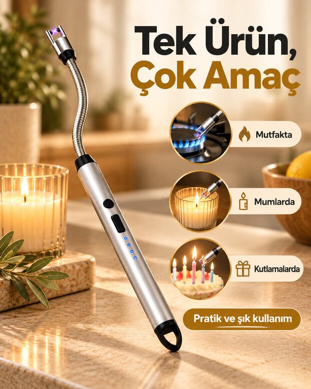 Usb Şarjlı Mutfak Çakmak 8