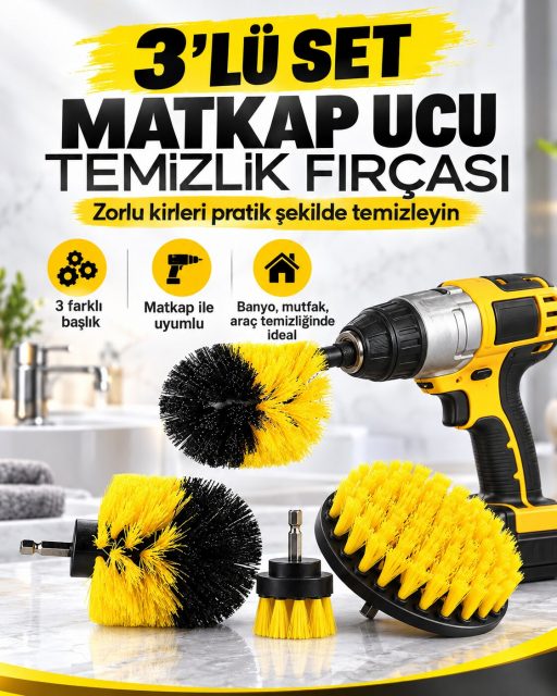 3'lü Matkap Ucu Temizlik Fırçası