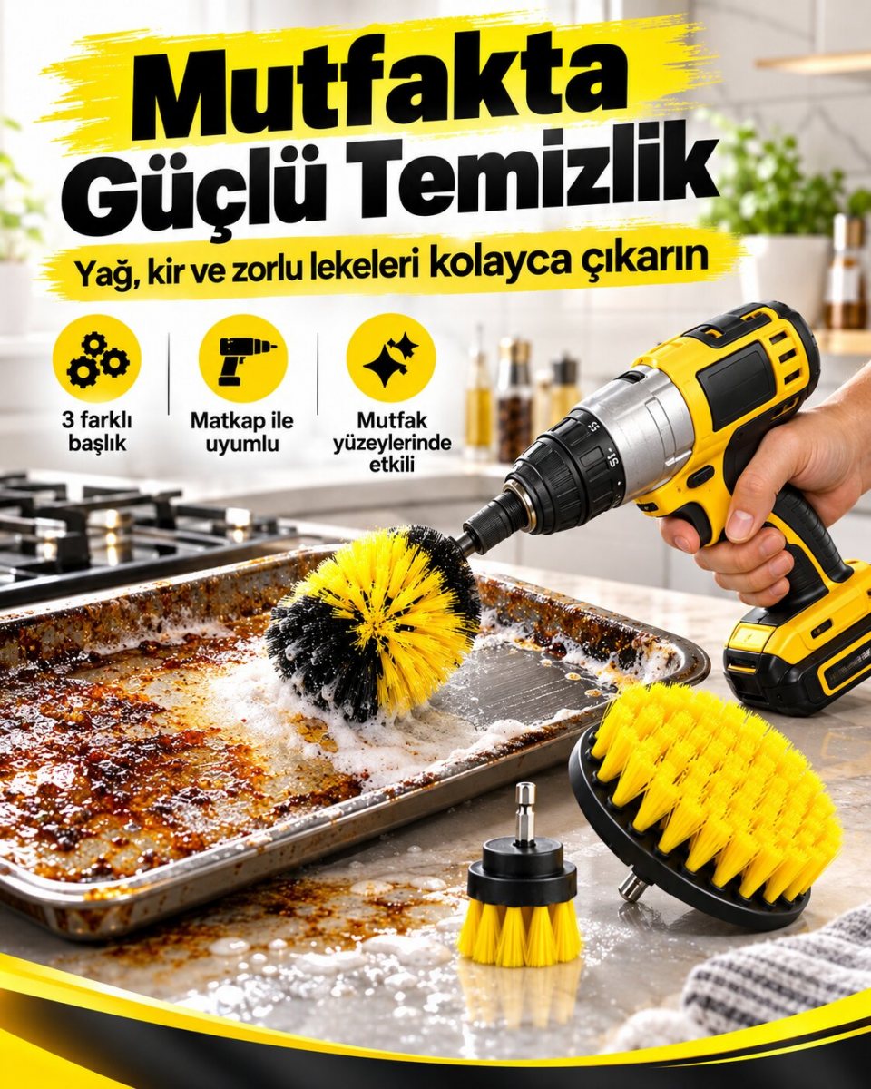 3'lü Matkap Ucu Temizlik Fırçası 5