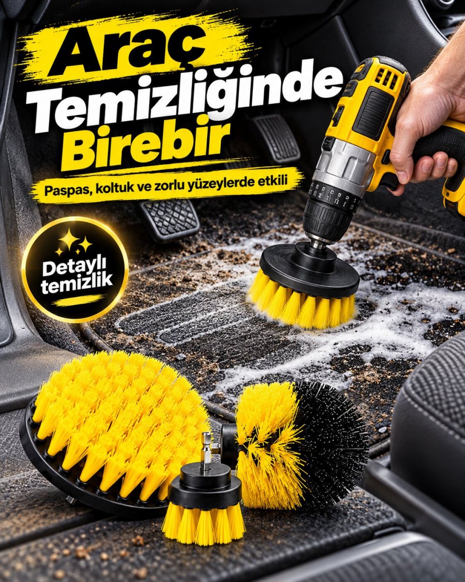 3'lü Matkap Ucu Temizlik Fırçası 6
