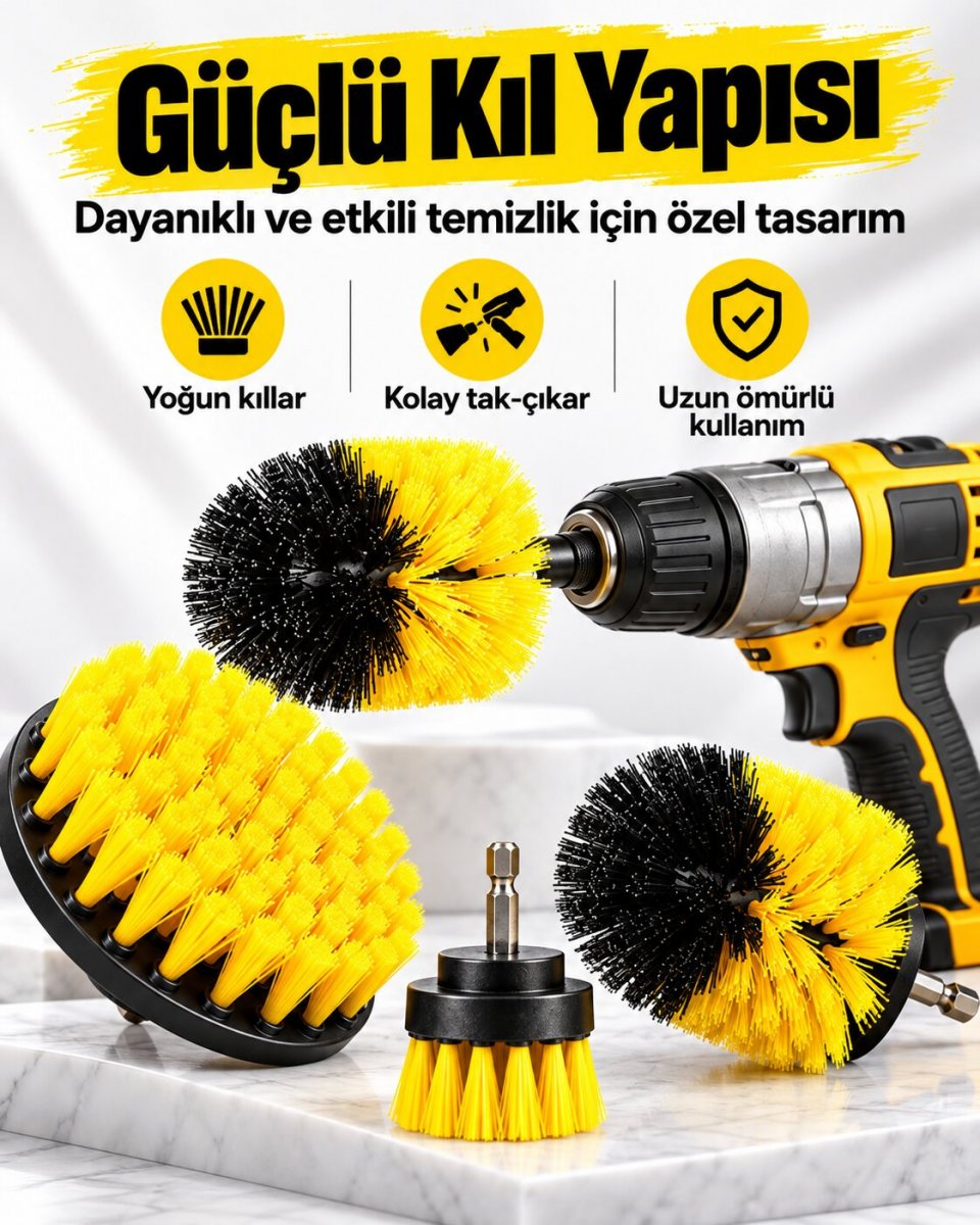3'lü Matkap Ucu Temizlik Fırçası 7
